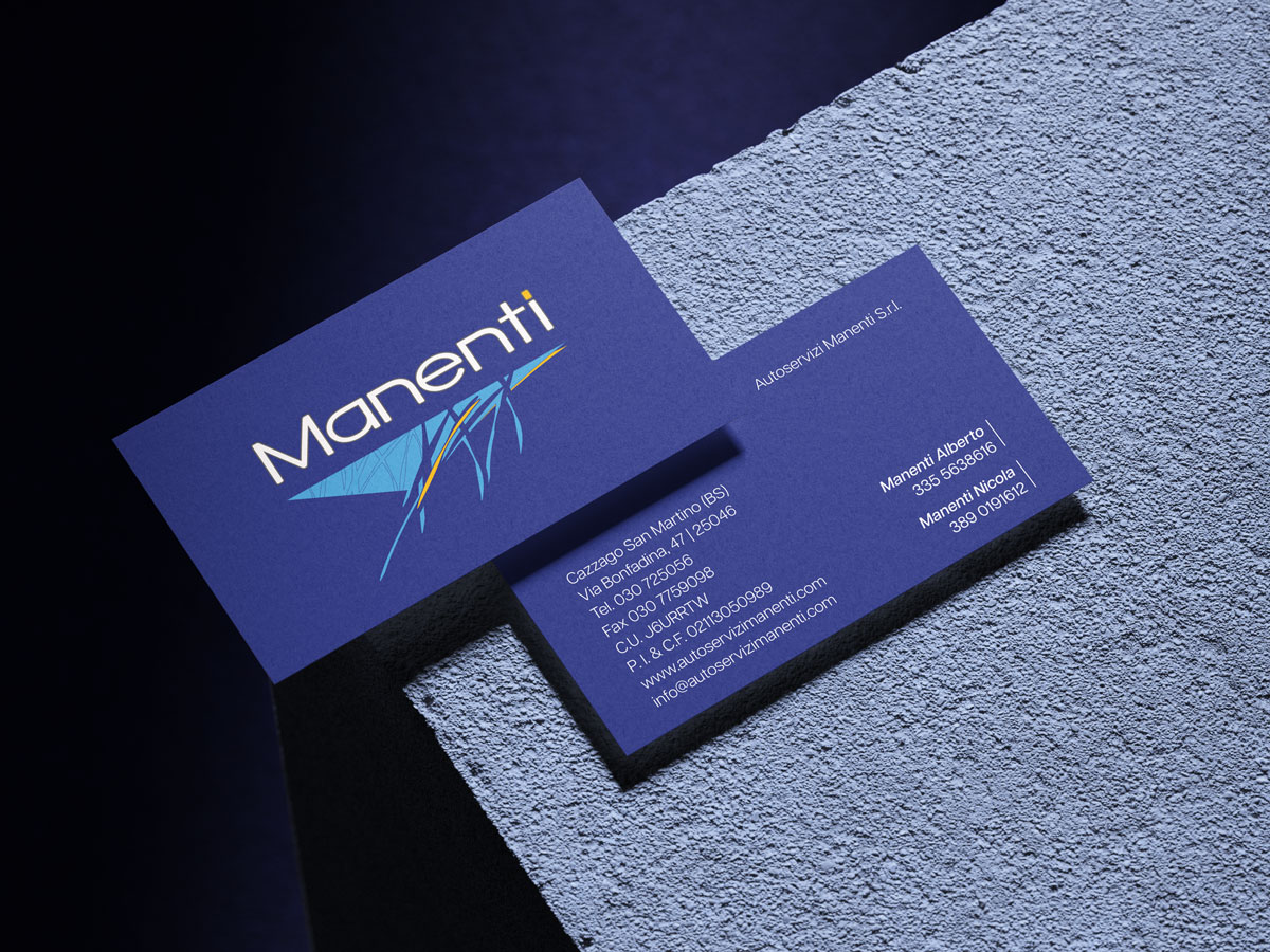 Business card Manenti, fronte e retro